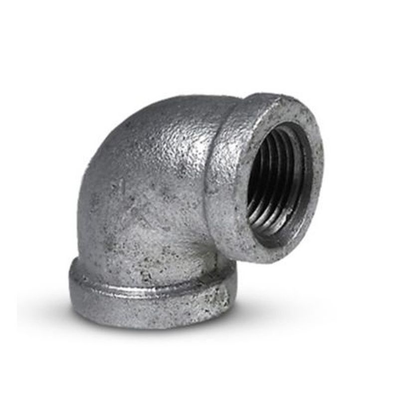 Codo Roscado Galvanizado Aguas Blancas 1/2 Pulgada x 90 Grados