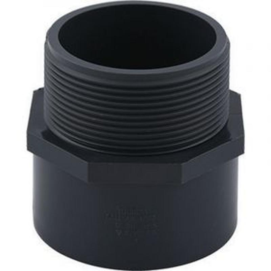 Adaptador Macho Roscado Para Pegar PVC Aguas Blancas 1 Pulgada Negro