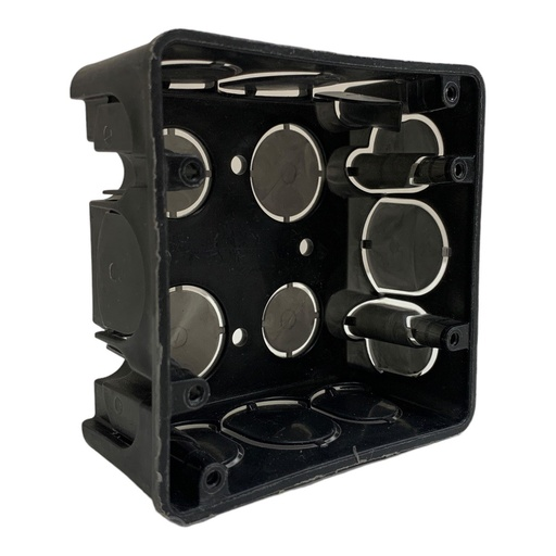 Cajetín Plástico Cuadrado Para Electricidad 4x4 Pulgadas Negro y Blanco