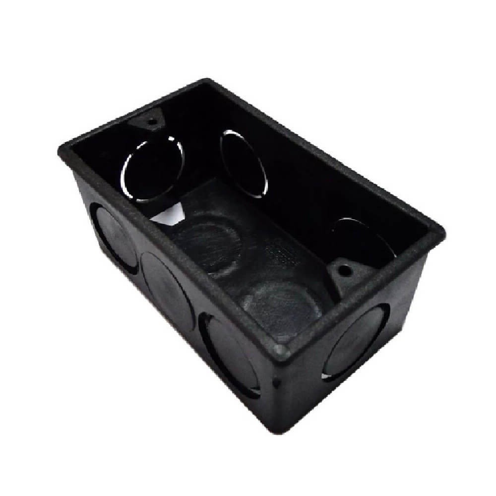 Cajetín Plástico Rectangular Para Electricidad 4x2 Pulgadas Negro y Blanco
