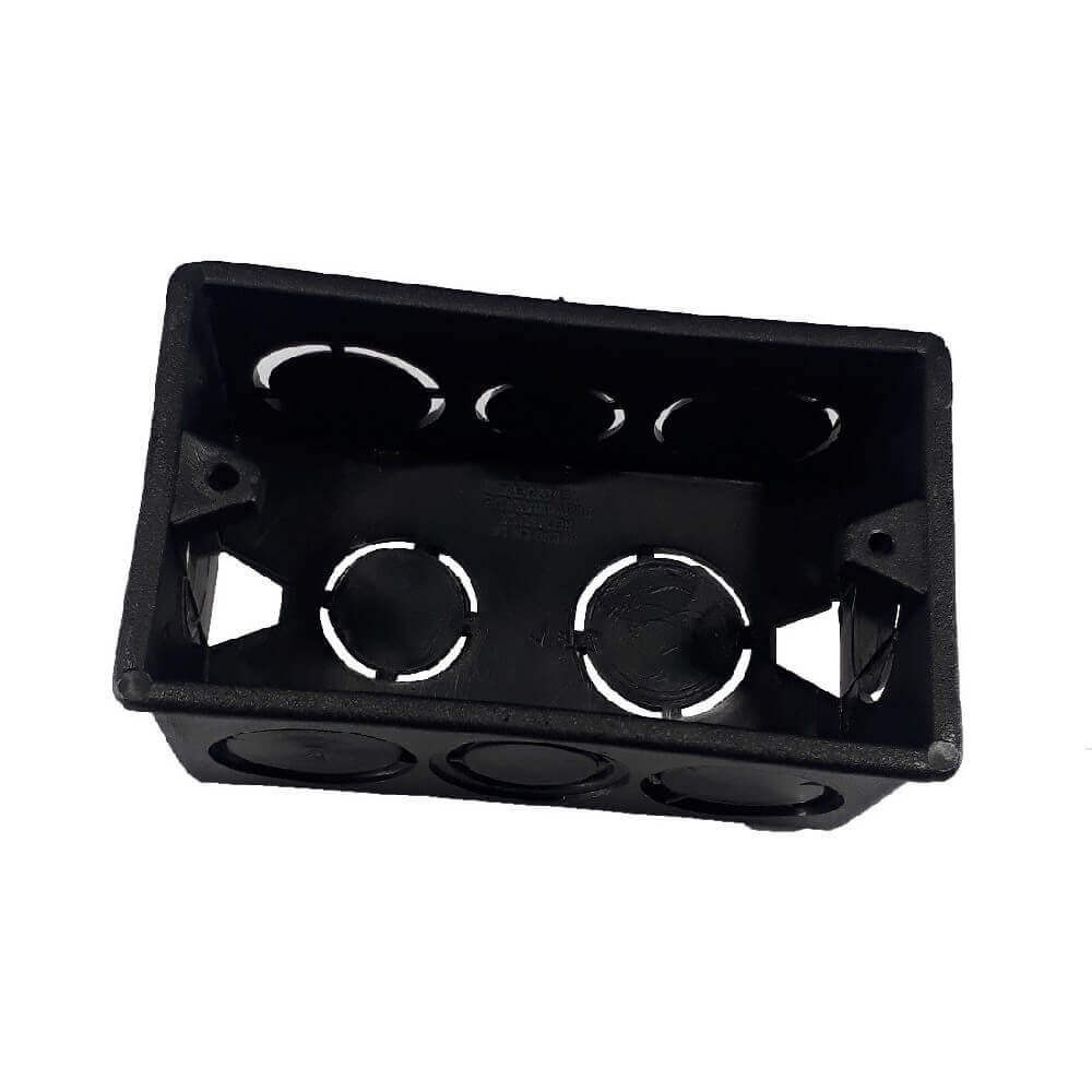 Cajetín Plástico Rectangular Para Electricidad 4x2 Pulgadas Negro y Blanco