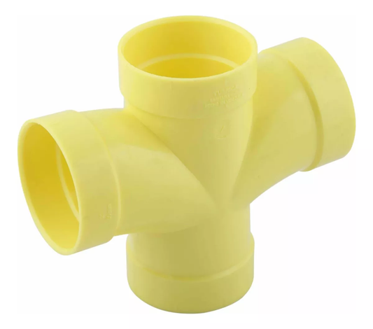 Cruz PVC Aguas Negras 3x3 Pulgadas Amarillo