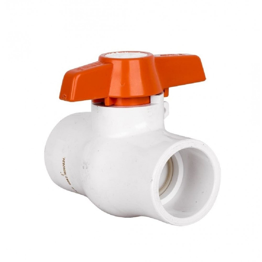 Llave de Paso Para Pegar PVC Aguas Blancas 1/2 Pulgada Blanco