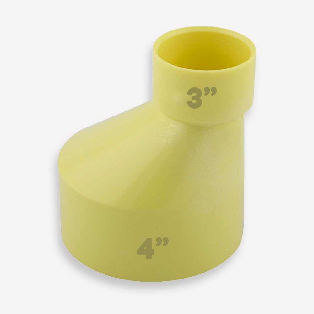 Reducción PVC Aguas Negras 4x3 Pulgadas Amarillo