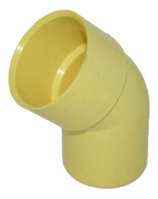 Codo PVC Aguas Negras 2 Pulgadas X 45 Grados Amarillo